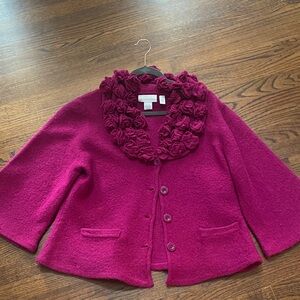 Women’s Soft Surroundings 100% Wool Jacket Size M Magenta